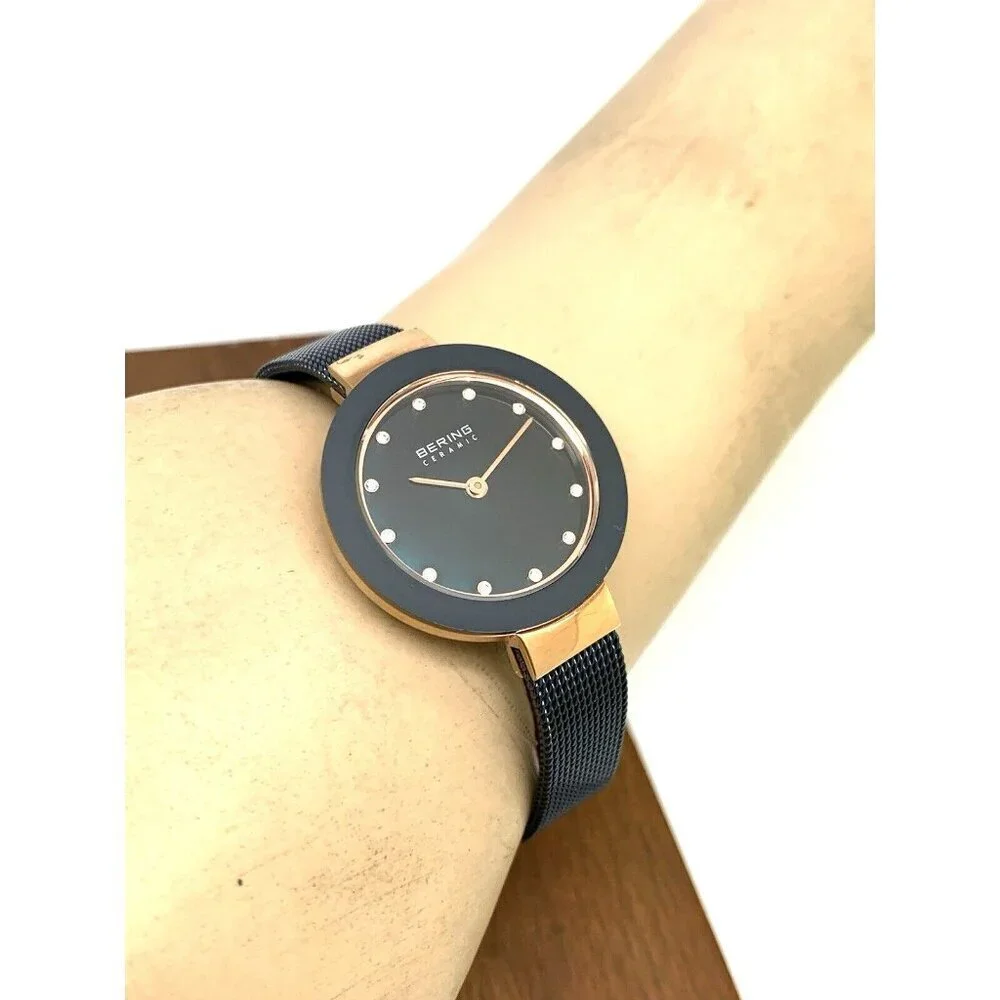 Bering Women's Watch 11429-367 Quartz Rose Gold Blue Mother of Pearl Cer…